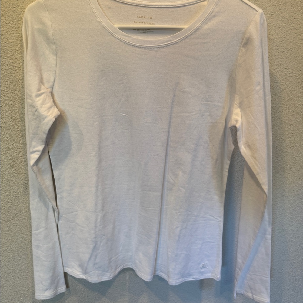 Classic Fit Long Sleeve White Top